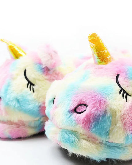 Dreamy Rainbow Unicorn Slippers