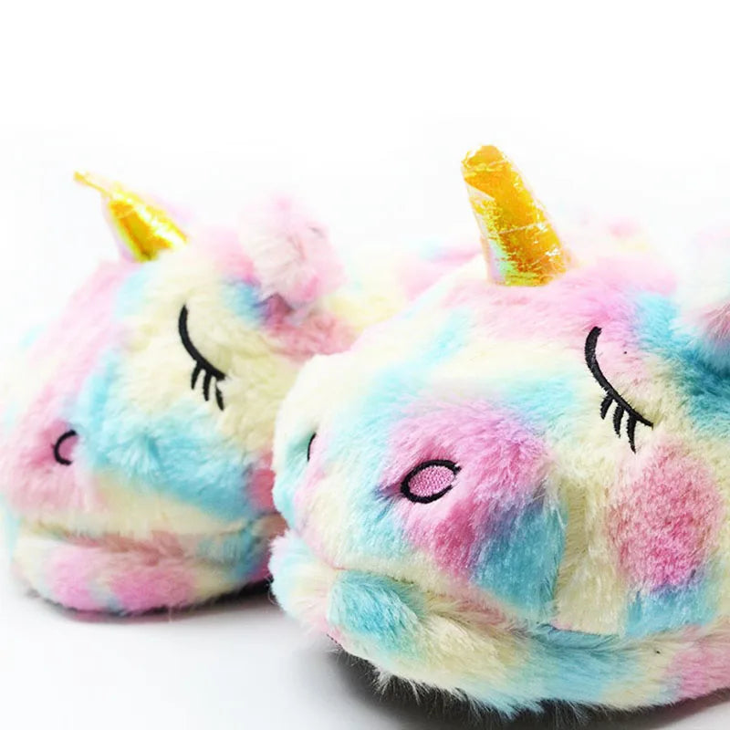 Dreamy Rainbow Unicorn Slippers