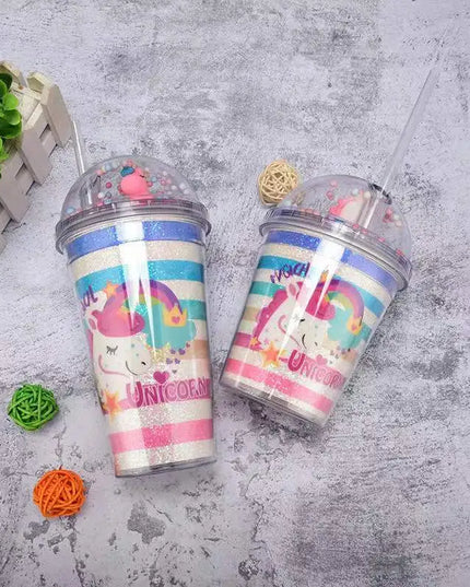 Glitter Dome Unicorn Water Bottle