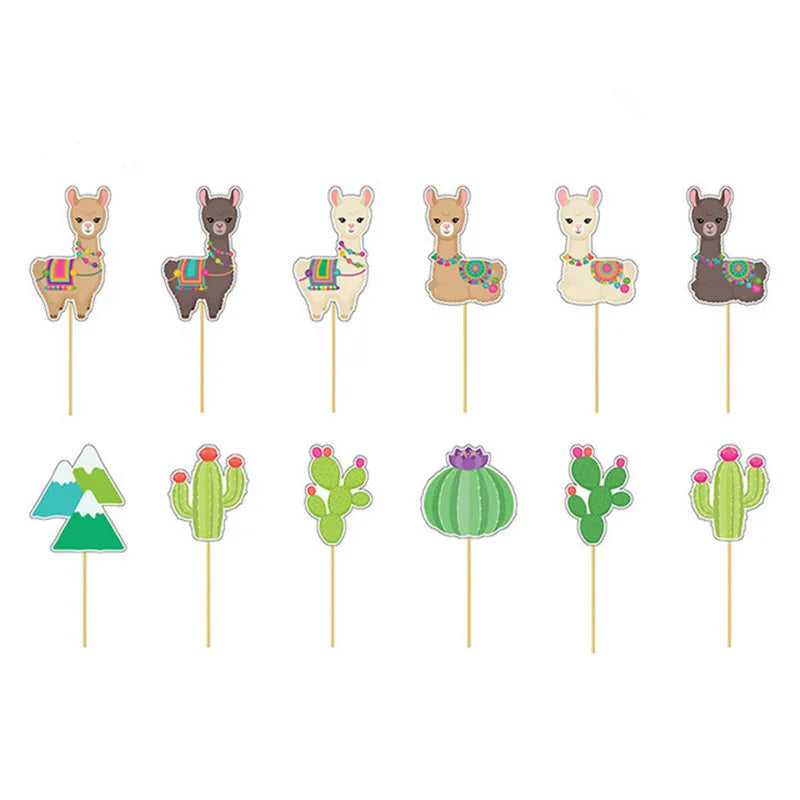 Floral Unicorn Cupcake Toppers Set