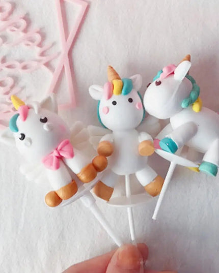 Kawaii Fondant Unicorn Cake Topper