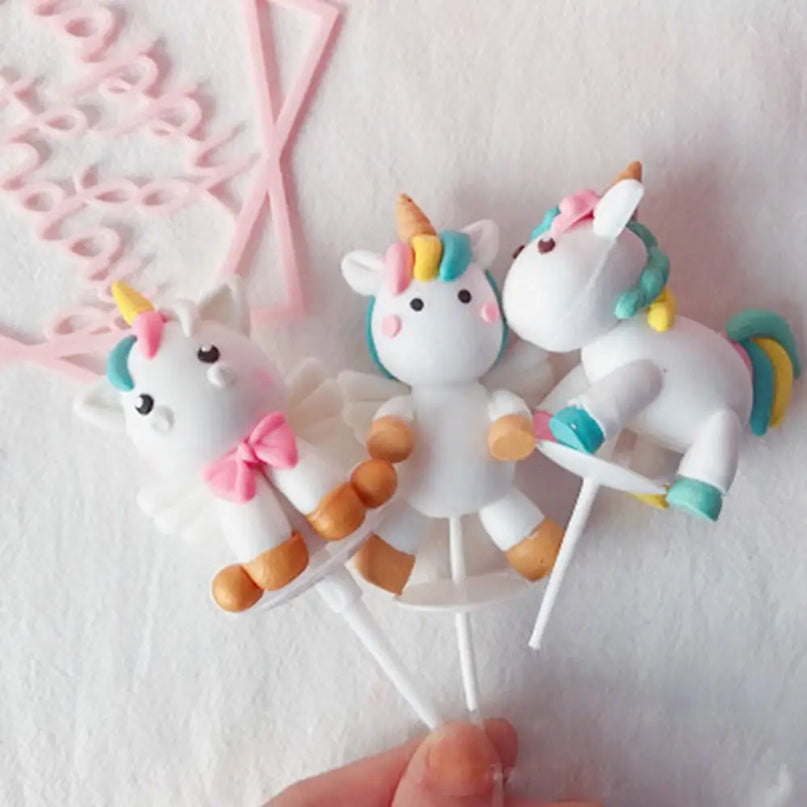 Kawaii Fondant Unicorn Cake Topper