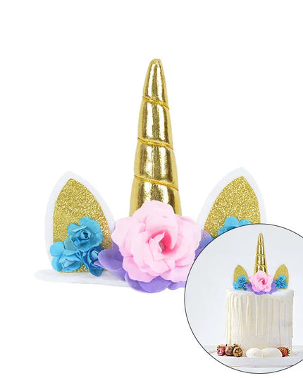 Gold Horn Unicorn Cake Topper