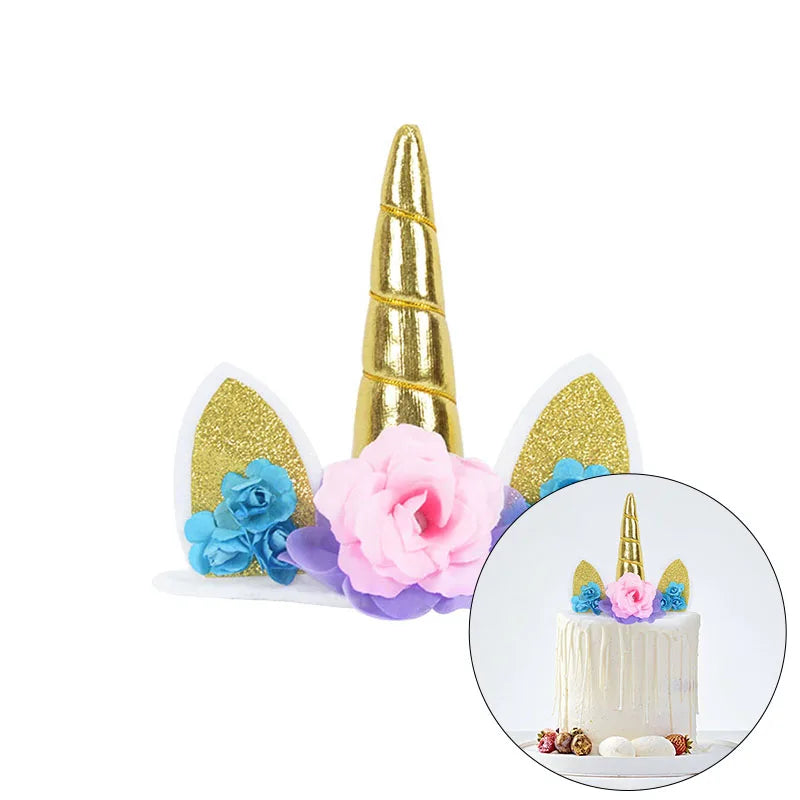 Gold Horn Unicorn Cake Topper