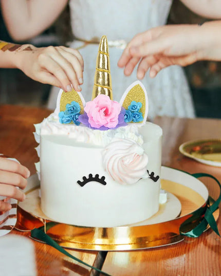 Pink Unicorn Horn Cake Topper