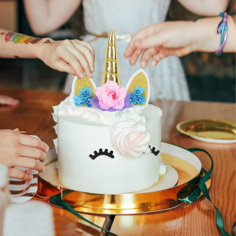 Pink Unicorn Horn Cake Topper