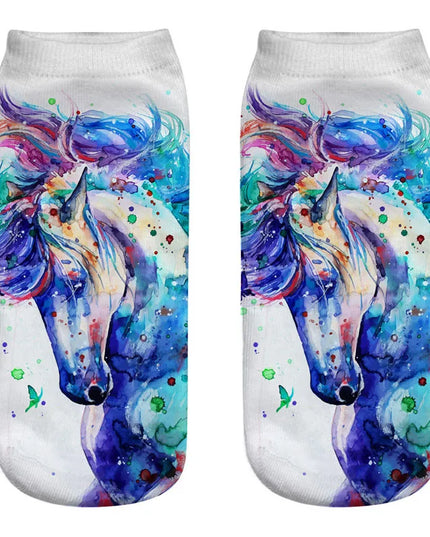 Watercolor Unicorn Art Socks