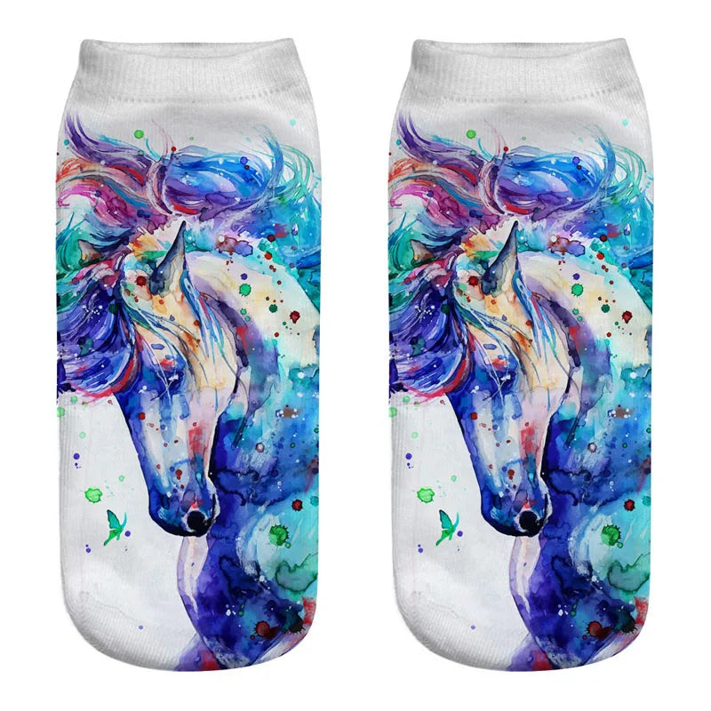 Watercolor Unicorn Art Socks