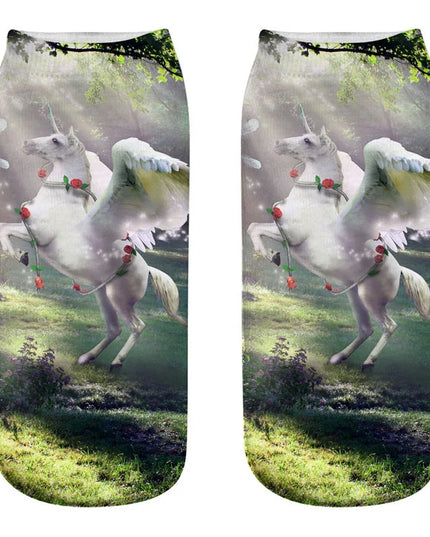Realistic Unicorn Forest Socks
