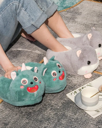 Kawaii Caticorn Plush Slippers