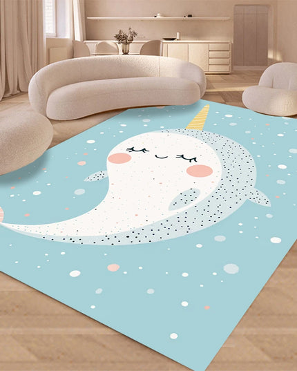 Cute Narwhal Unicorn Rug