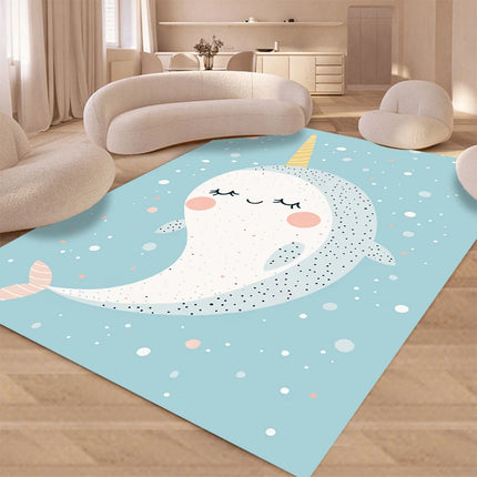 Cute Narwhal Unicorn Rug