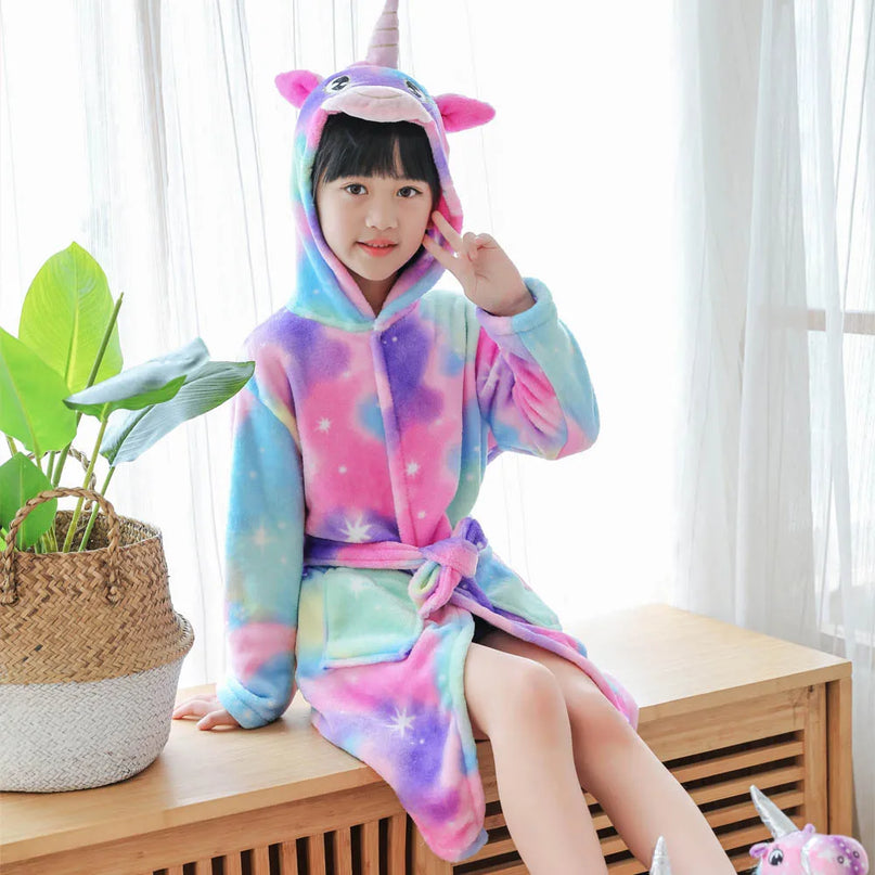 Purple Galaxy Unicorn Robe Towel