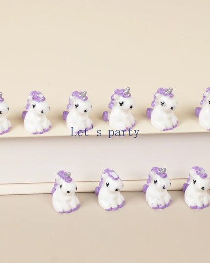 Purple Unicorn Figurine Set, 12pcs