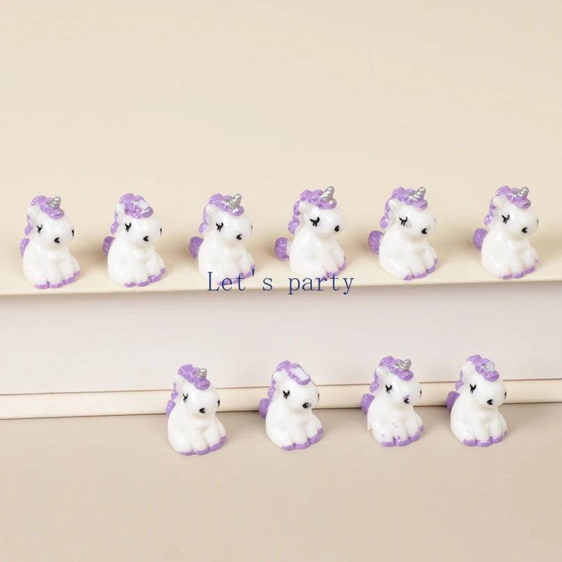 Purple Unicorn Figurine Set, 12pcs