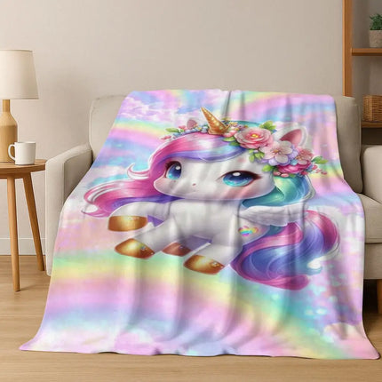 Sweet Kawaii Unicorn Baby Blanket