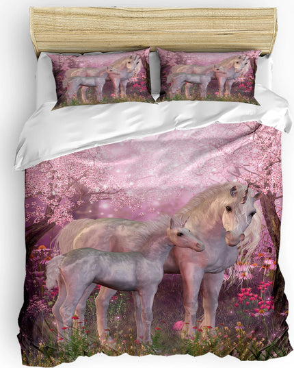 Cherry Blossom Unicorn Family Bedding