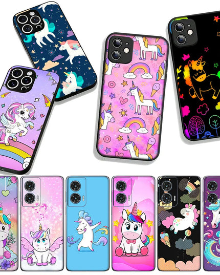 Pink Doodle Unicorn Watercolor Case