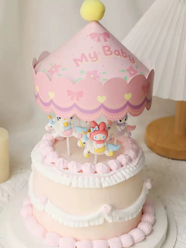 Kawaii Cat Resin Unicorn Cake Topper