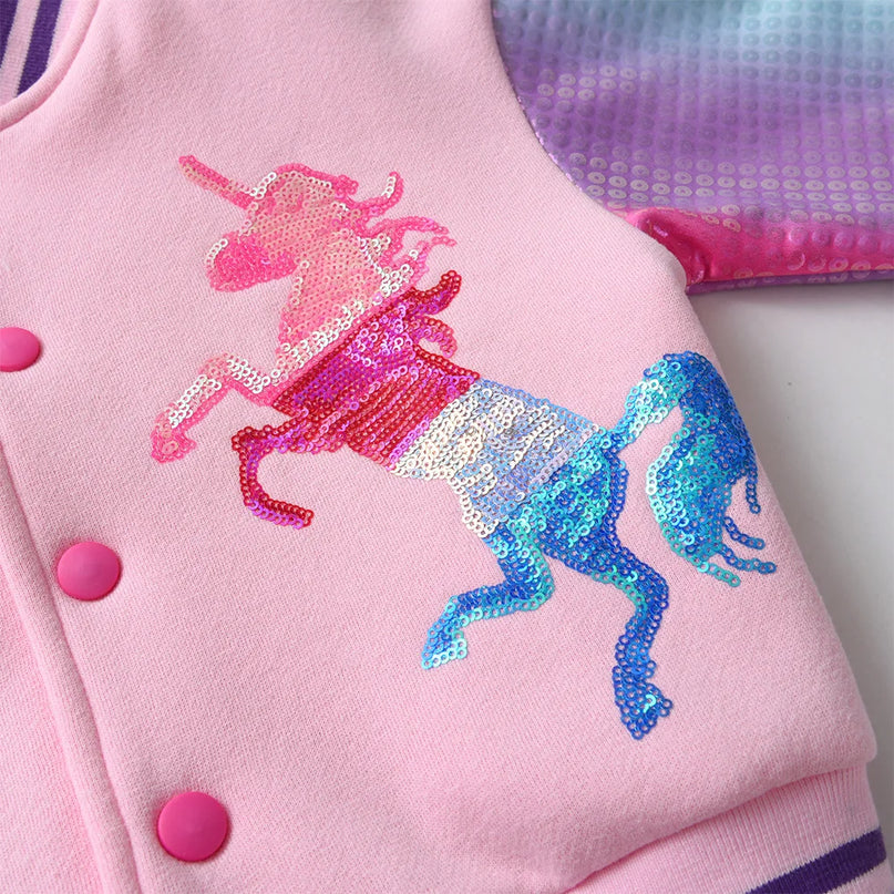 Sparkly Unicorn Sequin Bomber