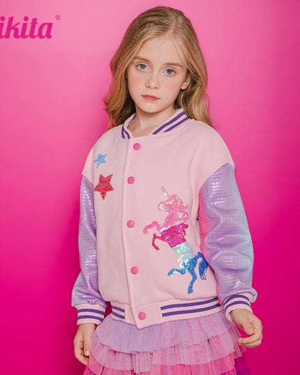 Sparkly Unicorn Sequin Bomber