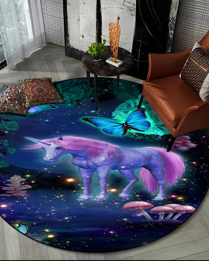 Purple Balloon Unicorn Rug