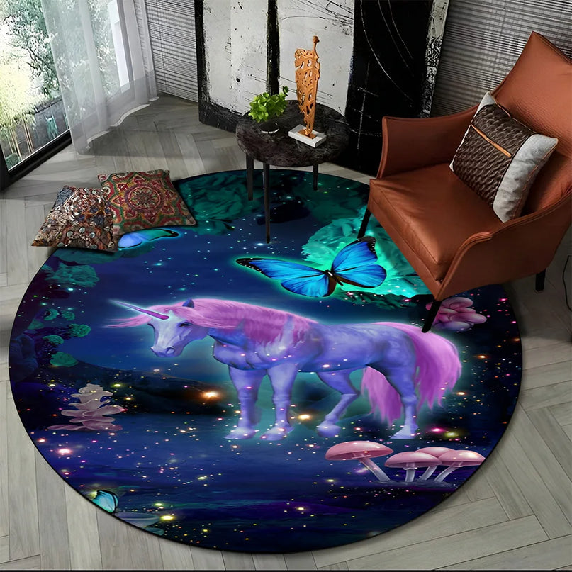 Purple Balloon Unicorn Rug