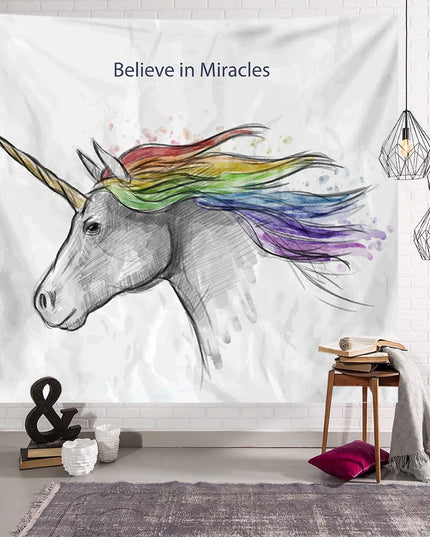 Rainbow Unicorn Tapestry Wall Hanging
