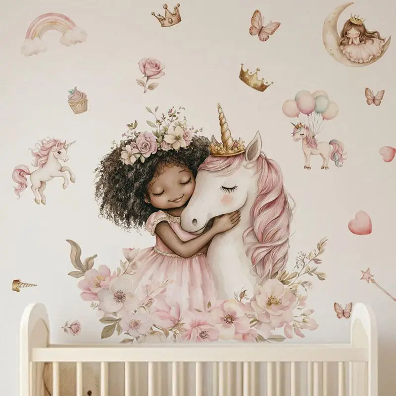 Pink Unicorn Wall Sticker for Girls