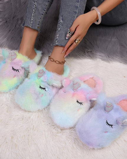 Pastel Rainbow Slip-On Slippers