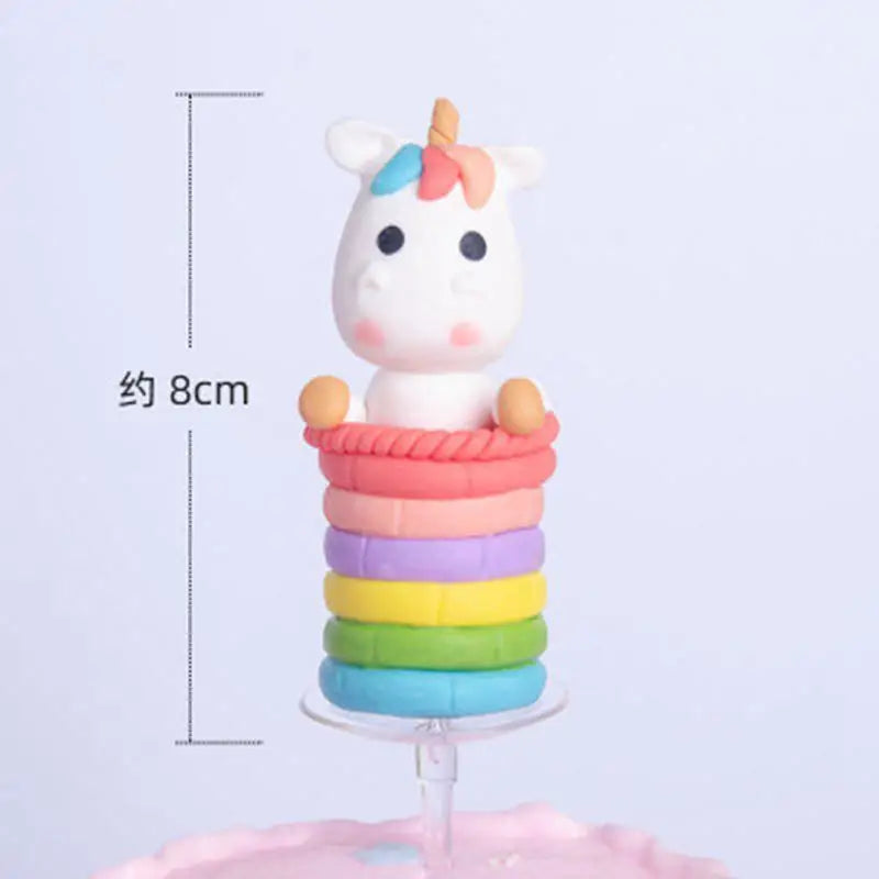 Chubby Kawaii Unicorn Cake Topper