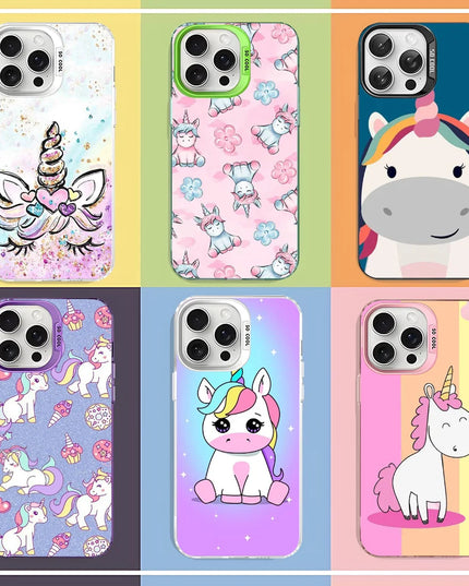 Teal Unicorn Face iPhone Case