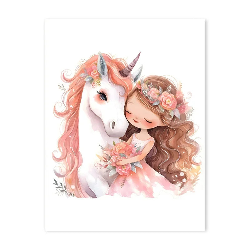 Pink Ballerina Unicorn Wall Art