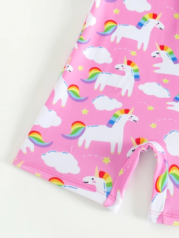 Pink Baby Girl Unicorn Swimsuit