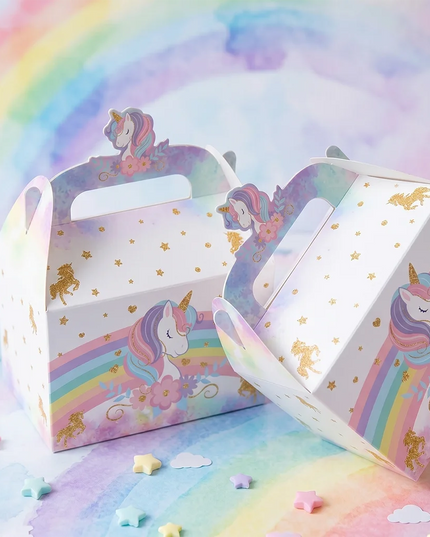 Unicorn treat box filled with sweets and small gifts