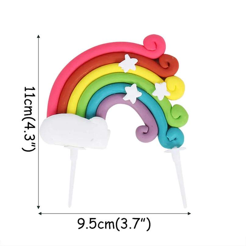 Multicolor Unicorn Cake Topper Party Set