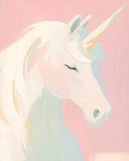 Watercolor Unicorn Wall Art in Pastels