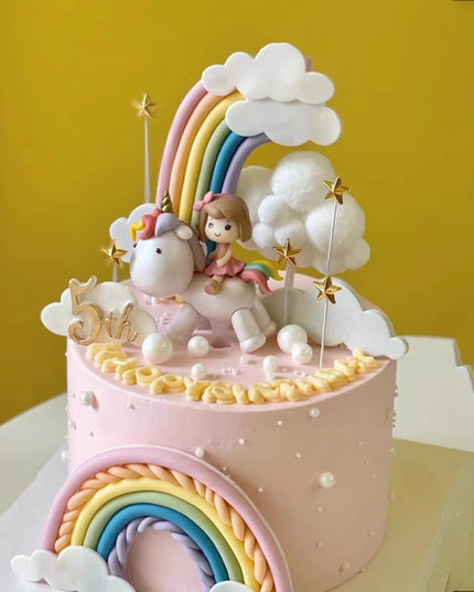 Rainbow Cloud Unicorn Cake Topper