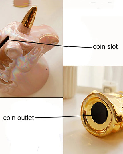 Rainbow Mane Unicorn Piggy Bank