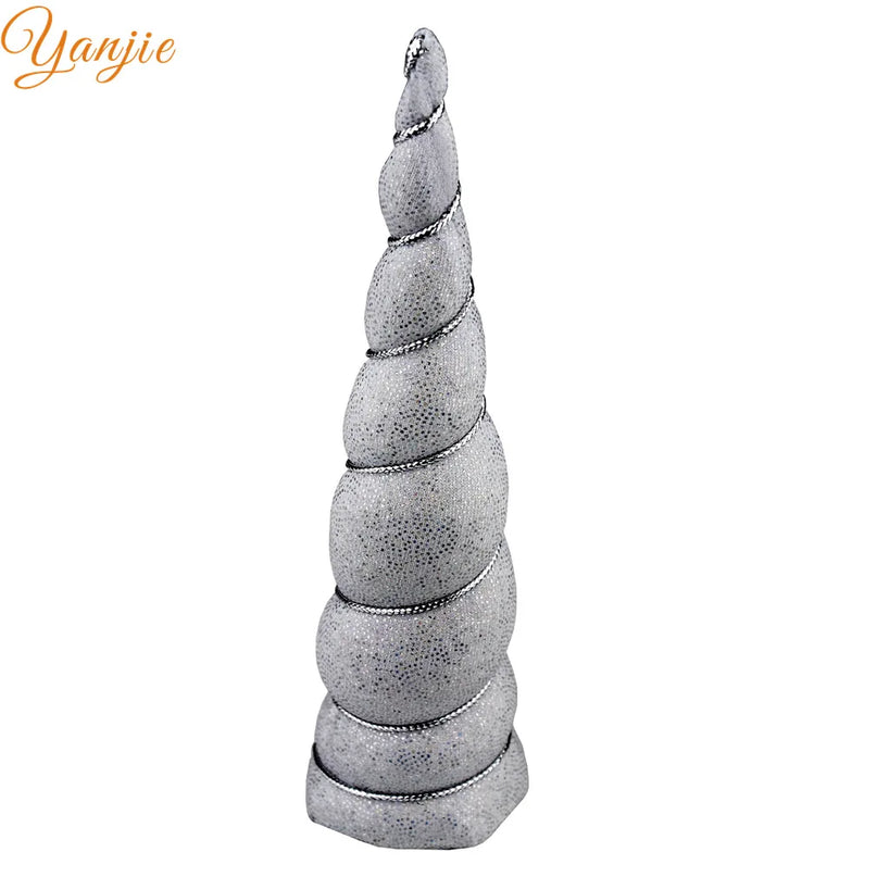 10PCS Silver Sequin Unicorn Horns