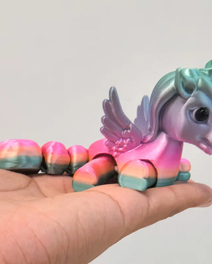 Rainbow Unicorn Figurine with Wings