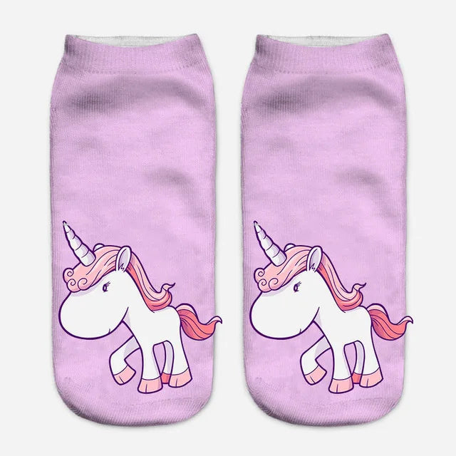 Lavender Chubby Unicorn Socks