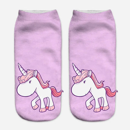 Lavender Chubby Unicorn Socks