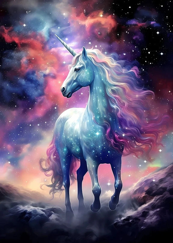Rainbow Cartoon Unicorn Wall Art