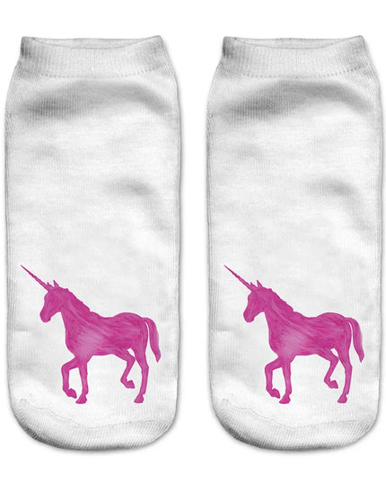 Pink Unicorn Ankle Socks