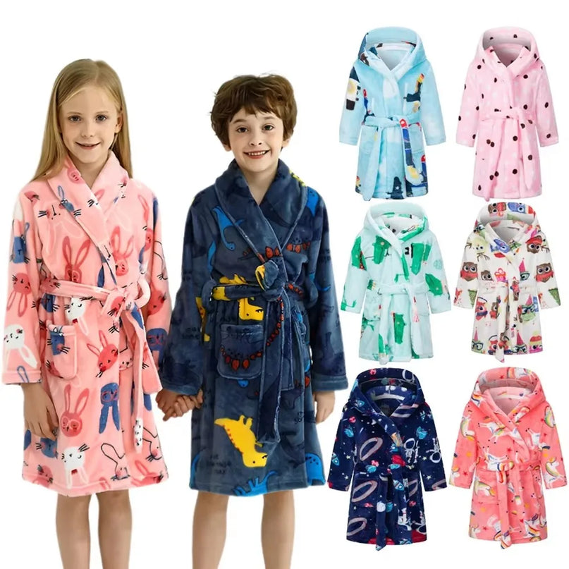 Galaxy Silhouette Kids Bathrobe