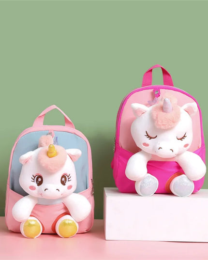 Red Unicorn Stuffed Toddler Backpack