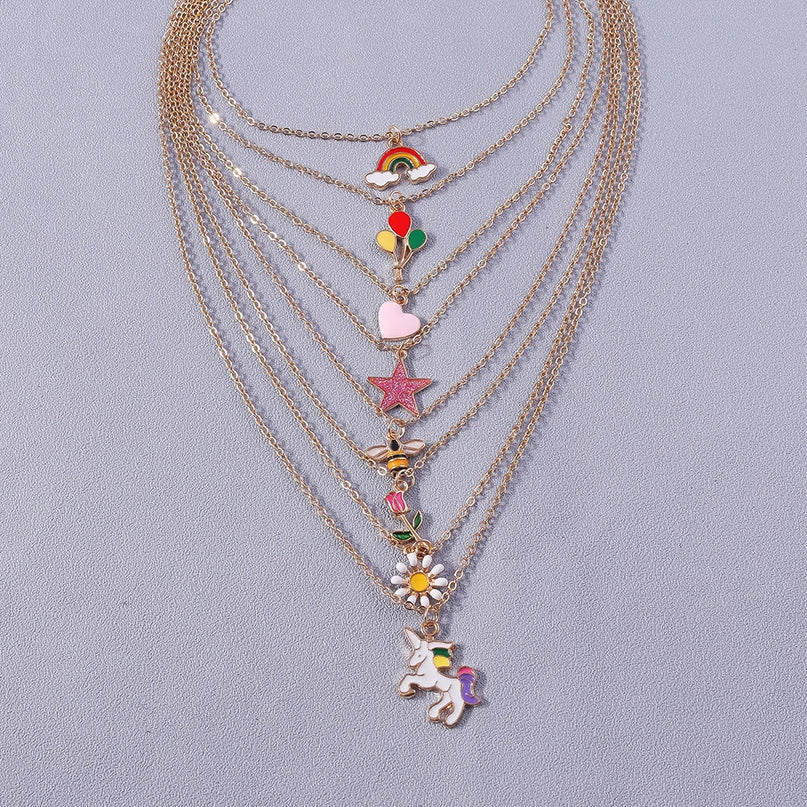 Cute Enamel Unicorn Necklace