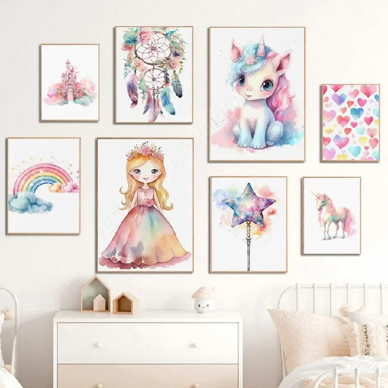 Multicolor Unicorn Dreamcatcher Wall Art