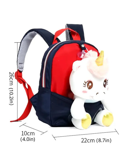 Blue Plush Unicorn Toddler Backpack